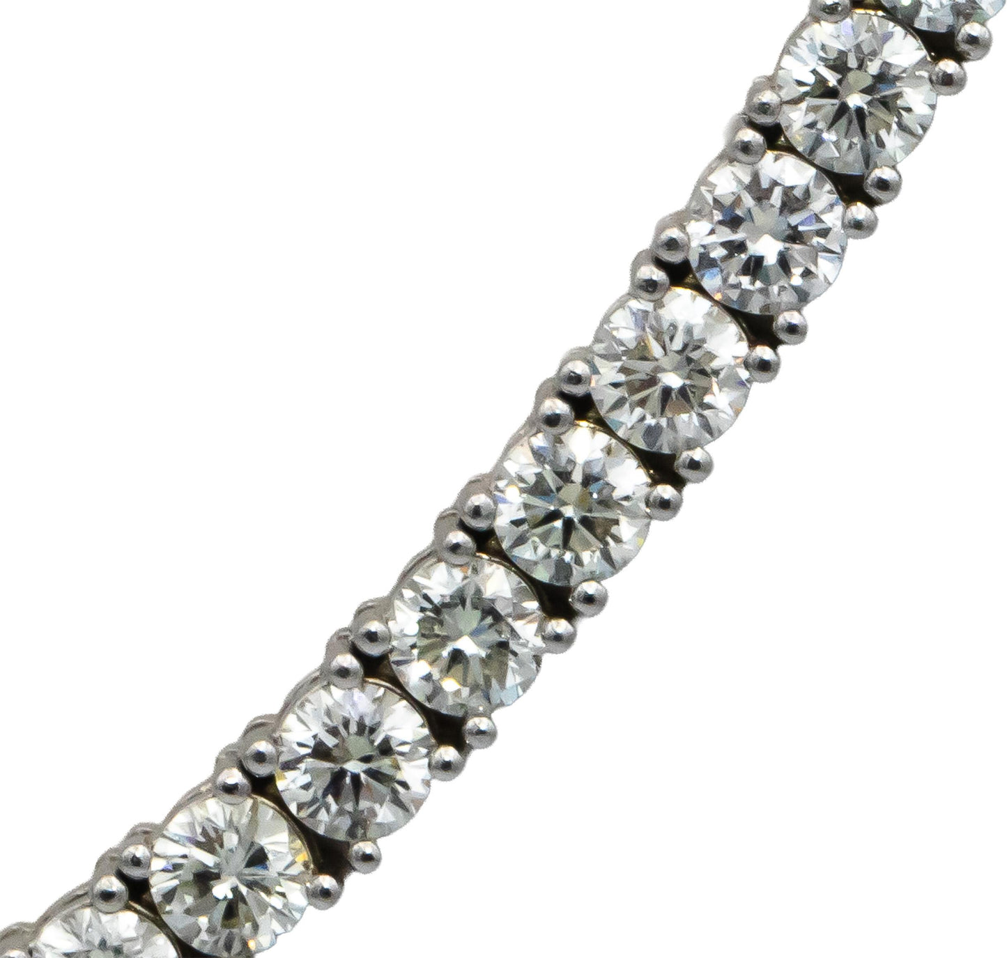 14k White Gold VS Round Diamond Tennis Necklace 25.03CT