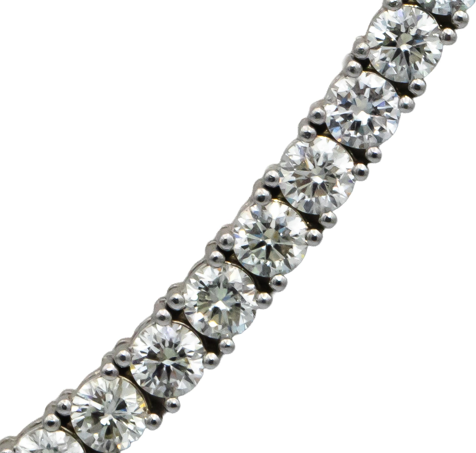 14k White Gold VS Round Diamond Tennis Necklace 25.03CT