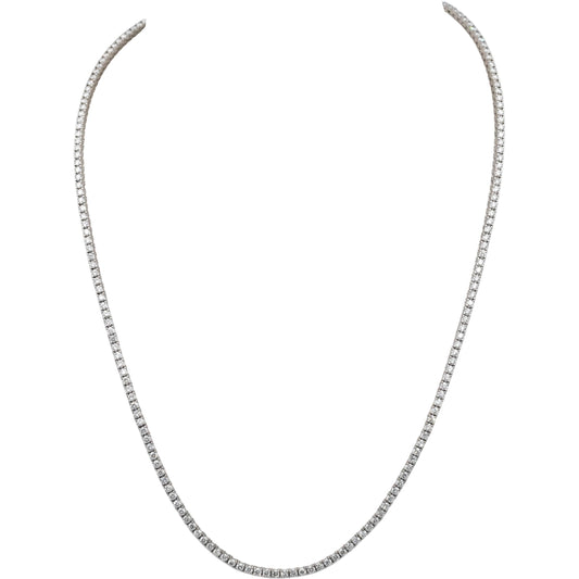 14k White Gold VS Round Diamond Tennis Necklace 5.59CT
