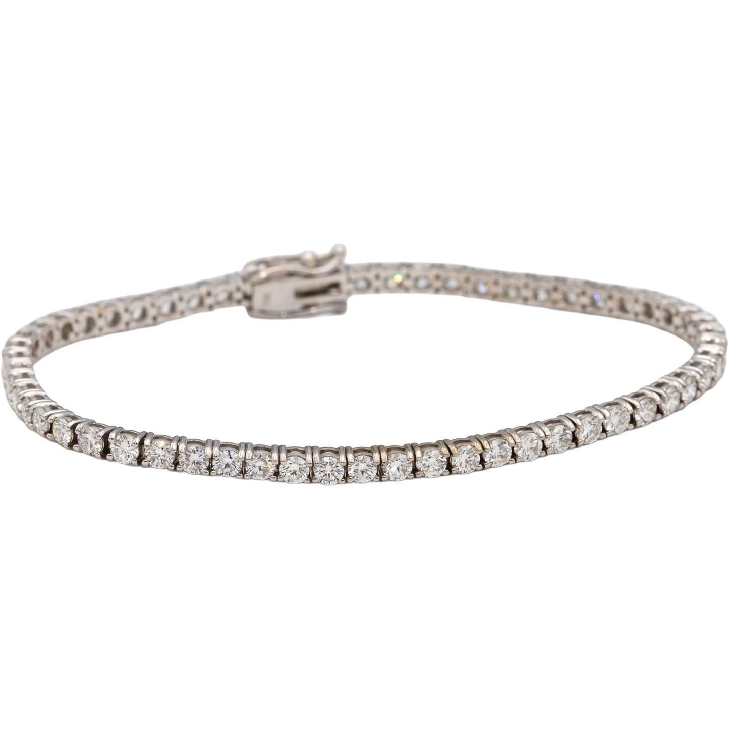 14k White Gold VS Round Diamond Tennis Bracelet 4.80CT