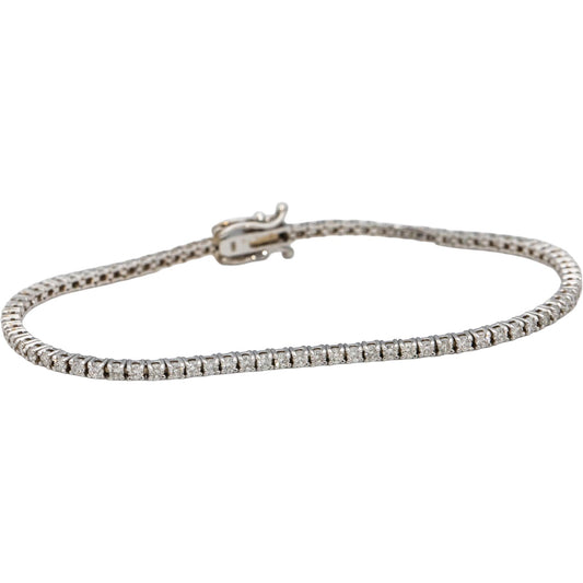 14k White Gold Round Diamond Tennis Bracelet 1.90CT