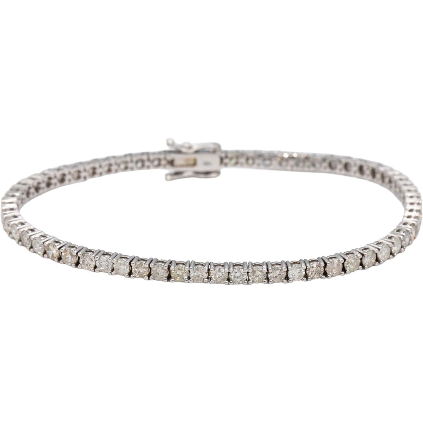14k White Gold Round Diamond Tennis Bracelet 5.49CT