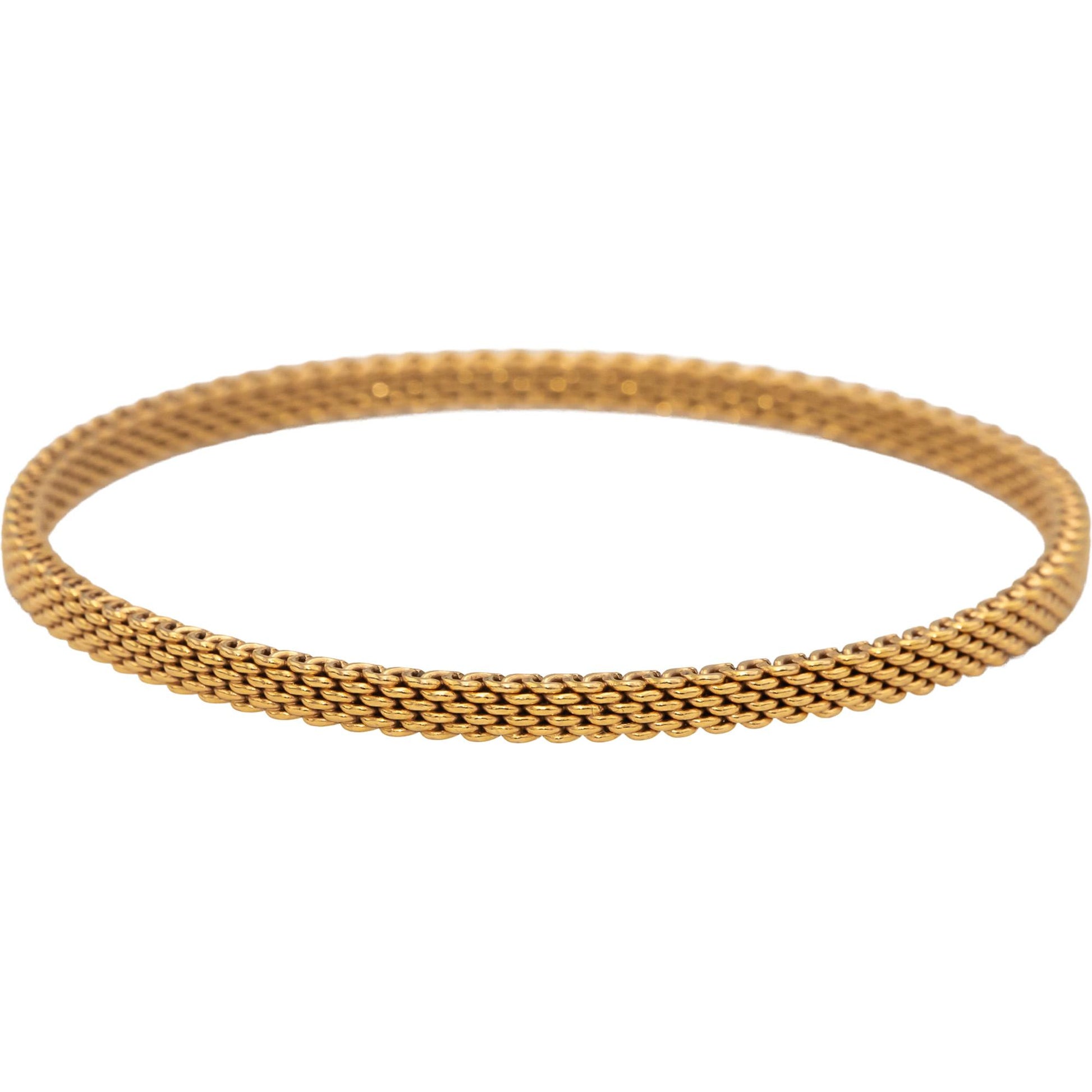 TIFFANY & CO. 18k Rose Gold Somerset Mesh Bangle Bracelet