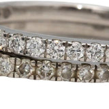 10k White Gold Round Lab Grown Diamond Bridal Engagement Ring Set 0.75CT