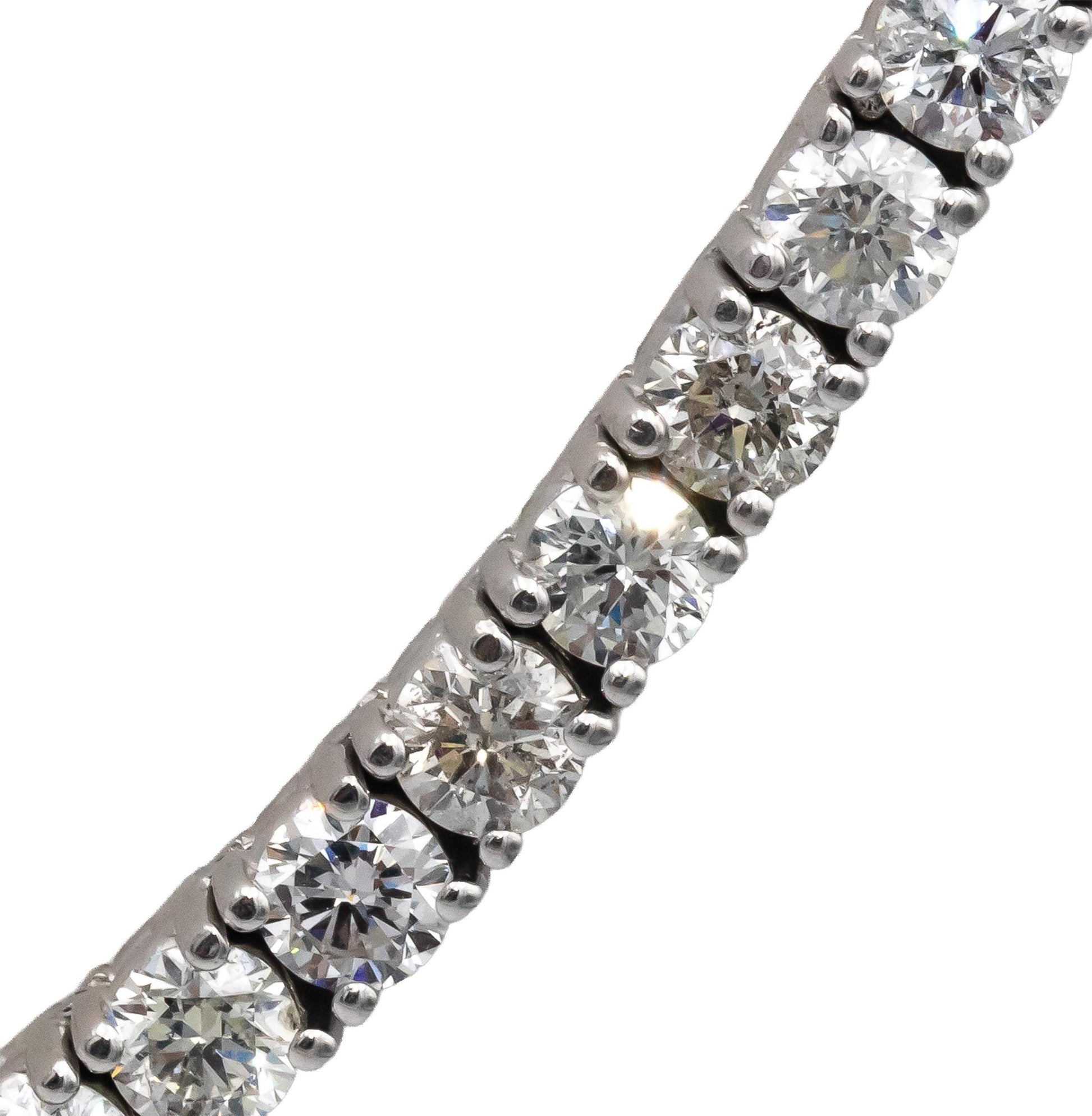 14k White Gold Round Diamond Tennis Necklace 52.95CT
