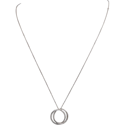VERA WANG 10k White Gold Diamond Intertwining Circles Pendant Necklace .25CT