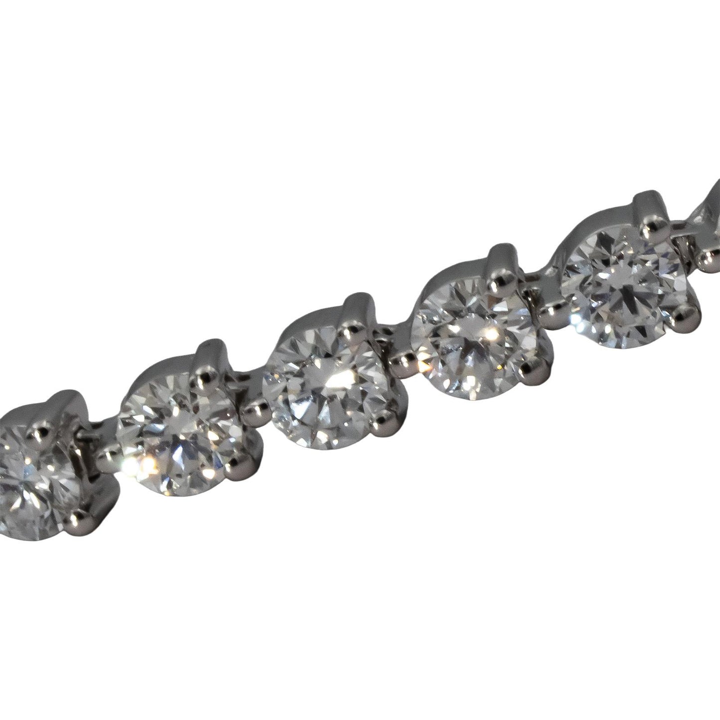 14k White Gold 5.0CT Round Cut Lab Grown Diamond Tennis Bracelet