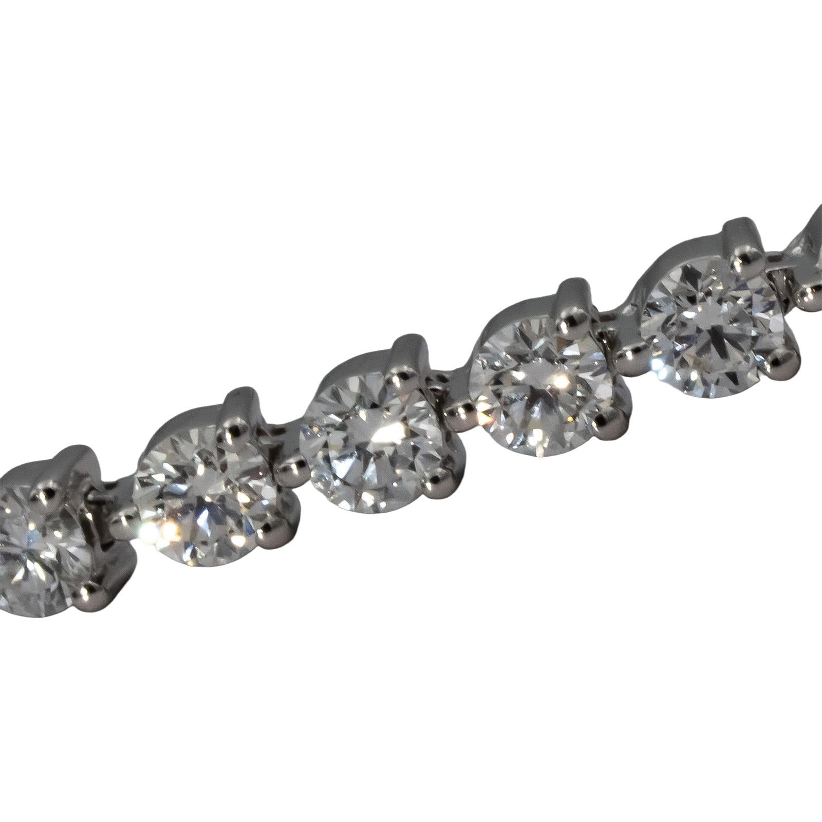 14k White Gold 5.0CT Round Cut Lab Grown Diamond Tennis Bracelet