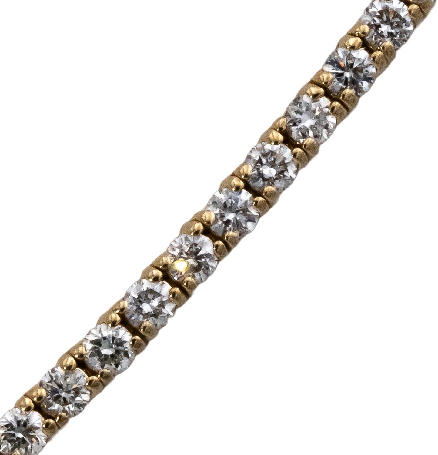 14k Yellow Gold VS Round Diamond Tennis Necklace 5.96CT