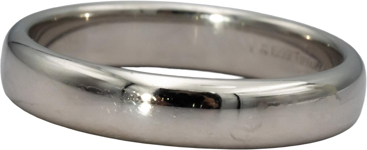 TIFFANY & CO. Platinum 4.5mm Wide Band Ring Size 10.25