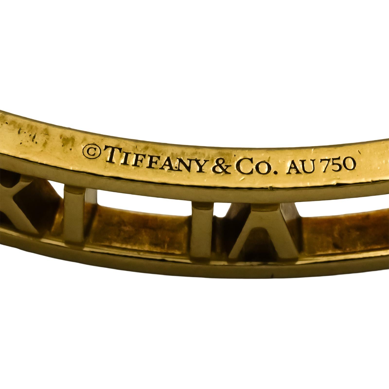 TIFFANY & CO. 18k Yellow Gold Atlas 6.5mm Wide Bangle Bracelet