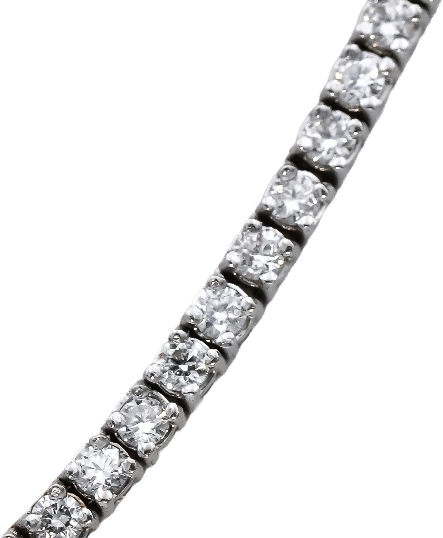 14k White Gold Round Diamond Tennis Necklace 4.53CT