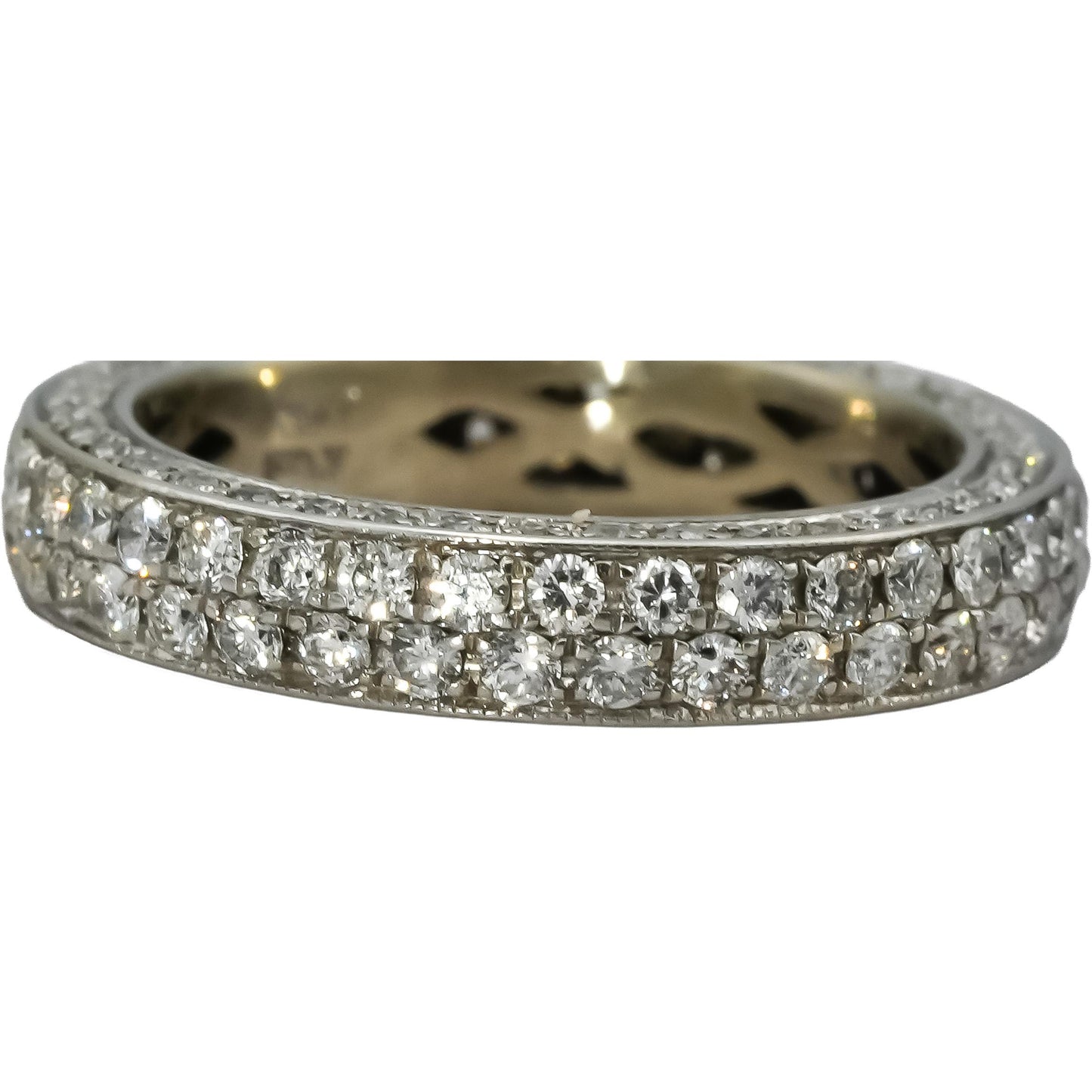 14k White Gold Round Diamond Eternity Band Ring 1.0CT Size 4