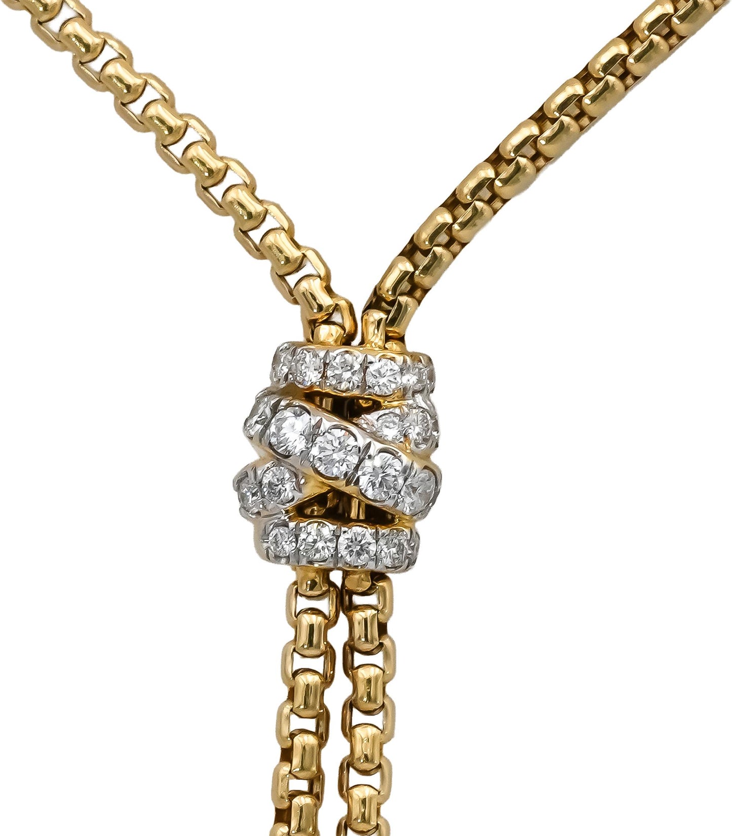 DAVID YURMAN 18k Gold Diamond Angelika Tassel Bolo Necklace 0.79CT 9500 Retail