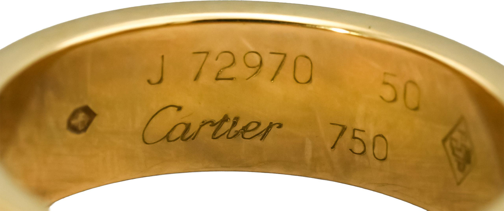 CARTIER 18k Yellow Gold Love Screw Motif Band Ring Size 50 w/ Box & Papers