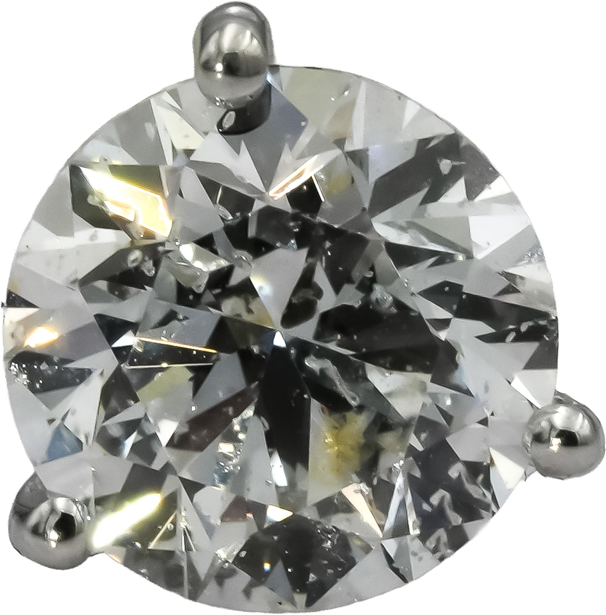 14k White Gold Round Diamond Martini Style Stud Earrings 2.03CT