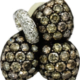 18k White Gold Round Diamond Cluster Floral Earrings 4.0CT
