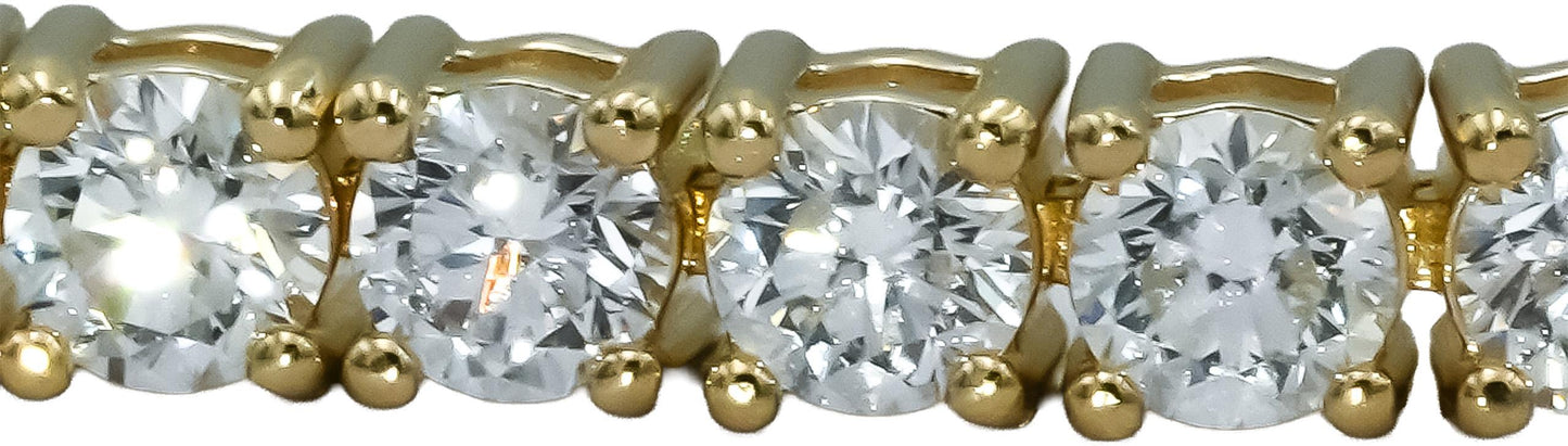14k Yellow Gold VS Round Diamond Tennis Bracelet 8.51CT