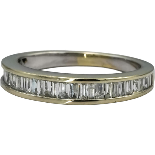 14k White Gold Baguette Cut Channel Set Diamond Band Ring 0.50CT Size 6