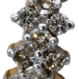 14k Yellow & White Gold Round Diamond Cluster Curved Earrings 1.01CT