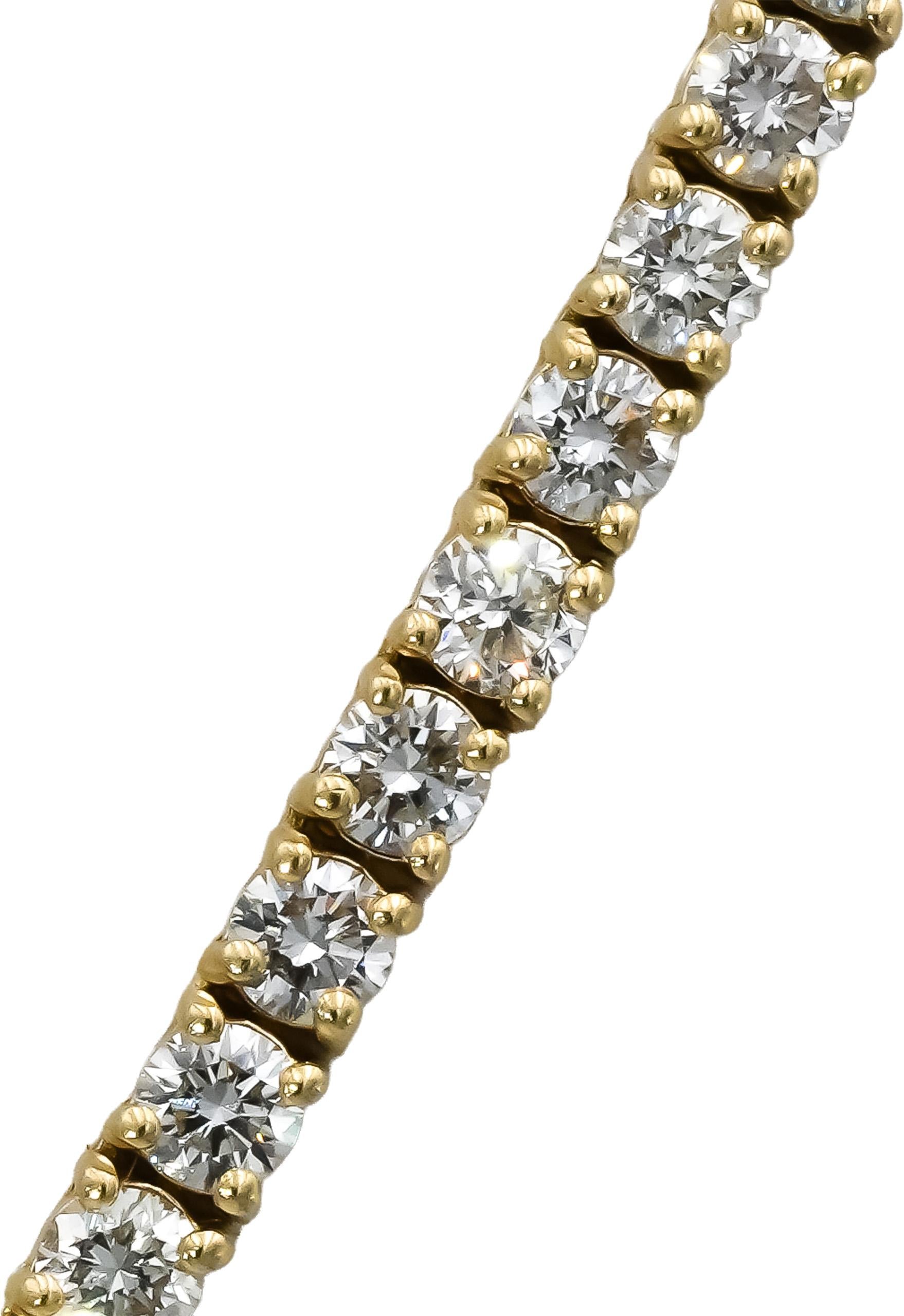 14k Yellow Gold VS Round Diamond Tennis Necklace 9.0CT