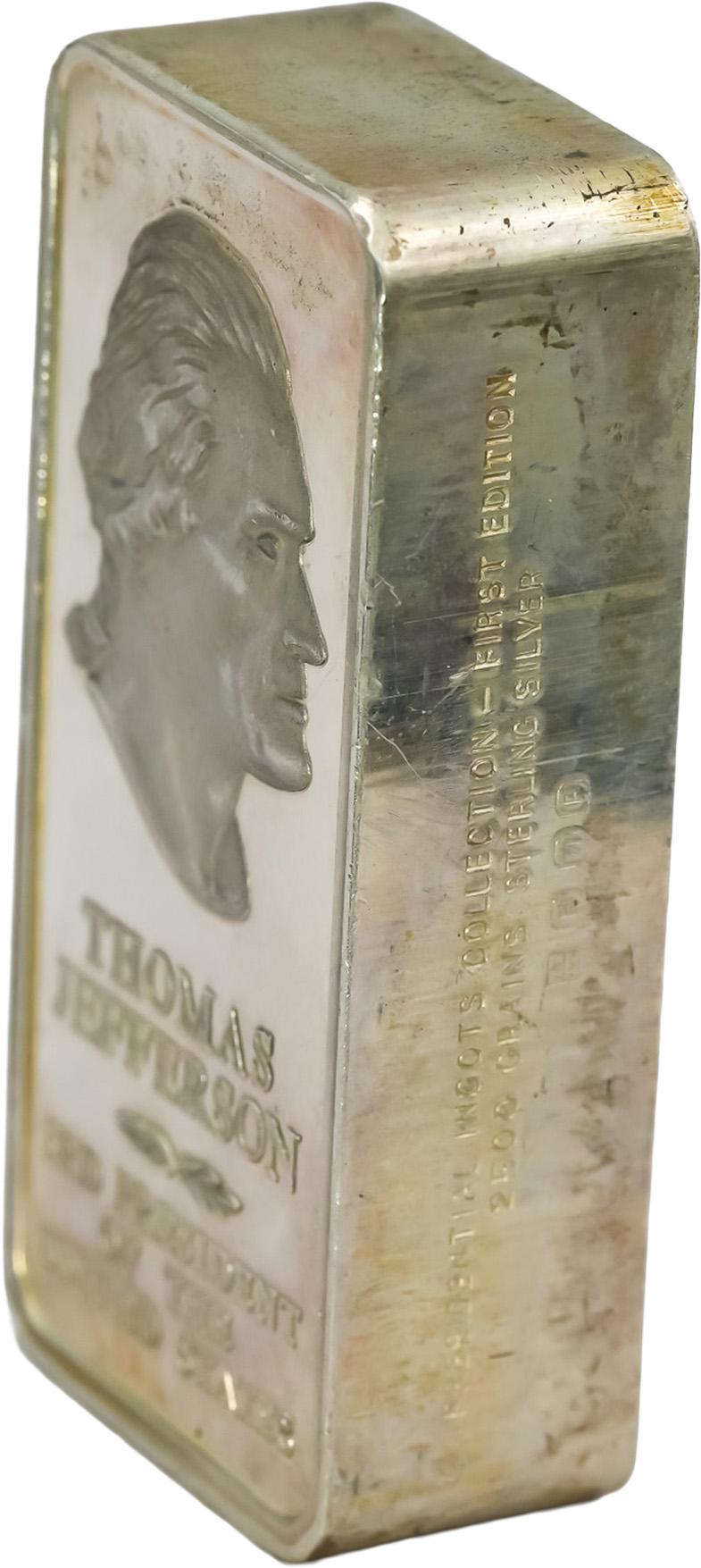 Sterling Silver Thomas Jefferson Art Bar Ingots Collection 2500 Grains 164.21g