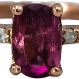 10k Rose Gold Diamond and Pink Sapphire Ring 0.50CT Size 6.75
