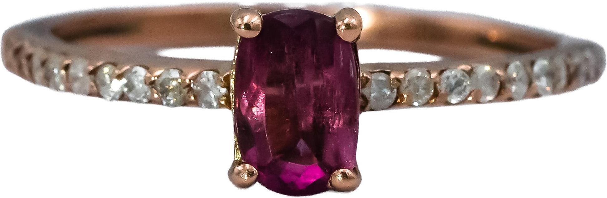 10k Rose Gold Diamond and Pink Sapphire Ring 0.50CT Size 6.75