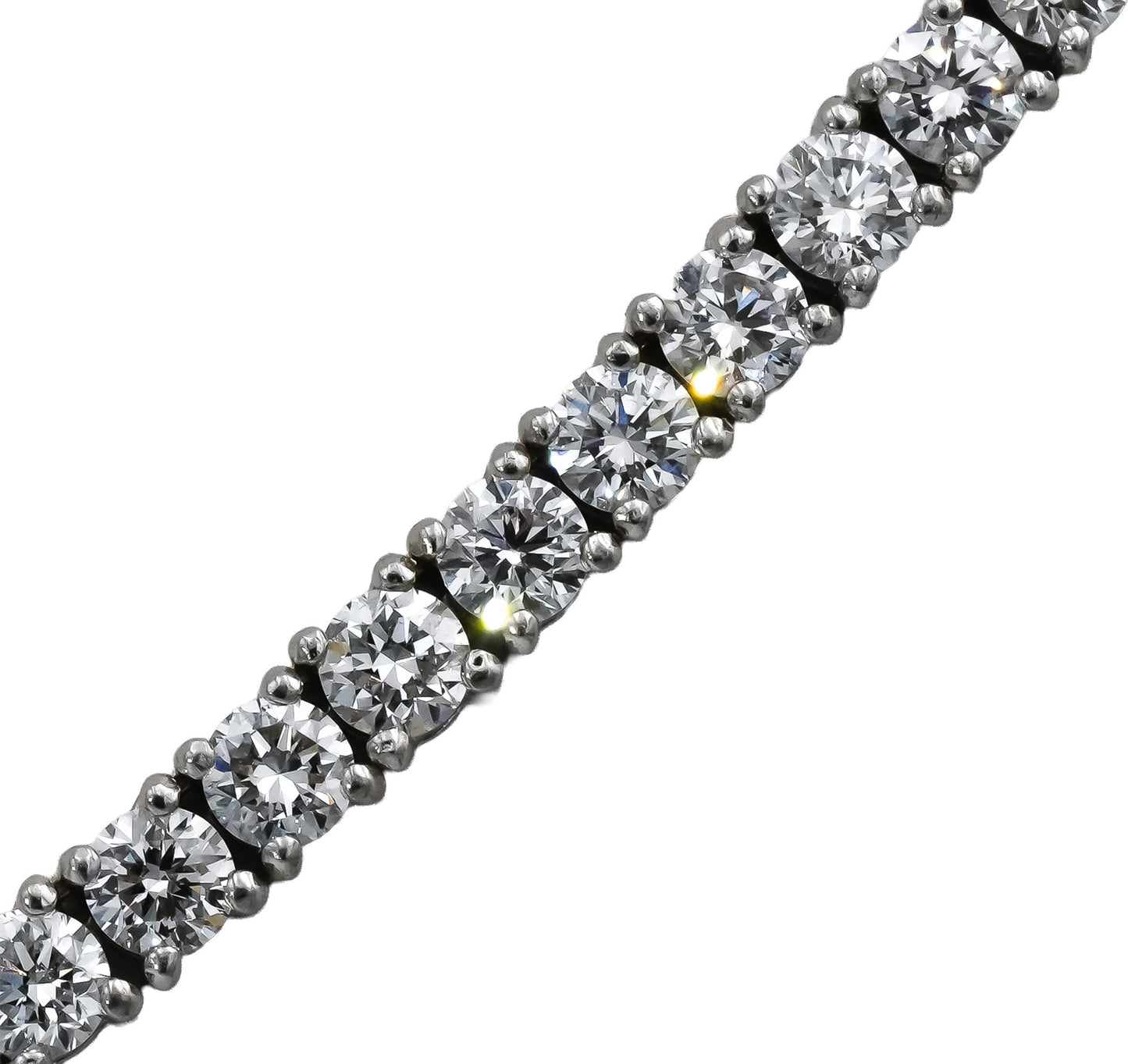 14k White Gold VS Round Lab-Grown Diamond Tennis Necklace 10.83CT