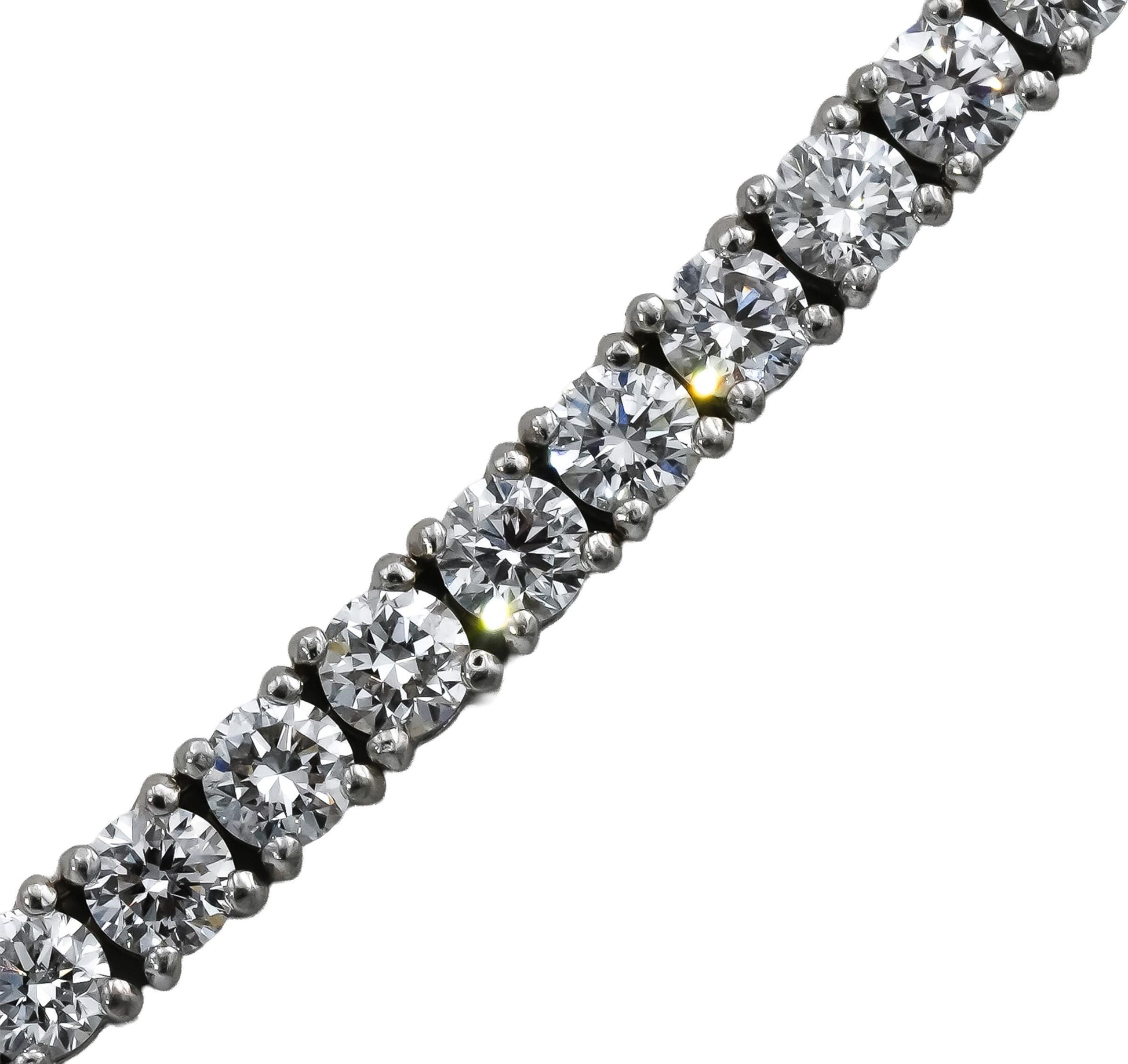 14k White Gold VS Round Lab-Grown Diamond Tennis Necklace 10.83CT