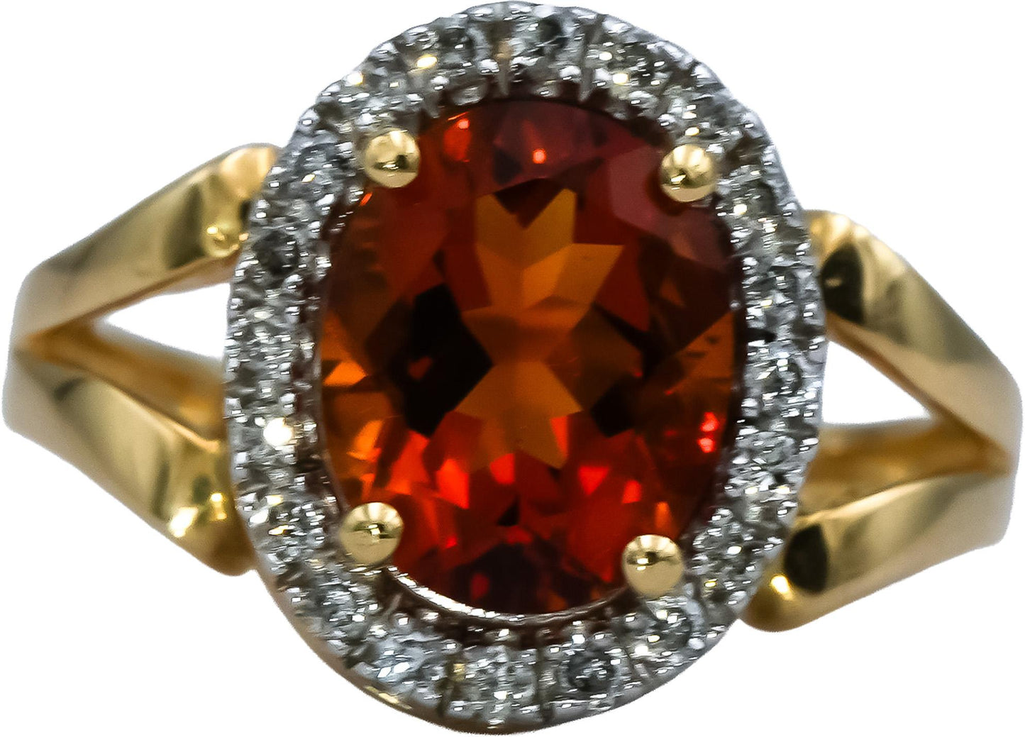 14k Yellow Gold Diamond Citrine Multi Color Gemstone Ring 4.33CT Size 7