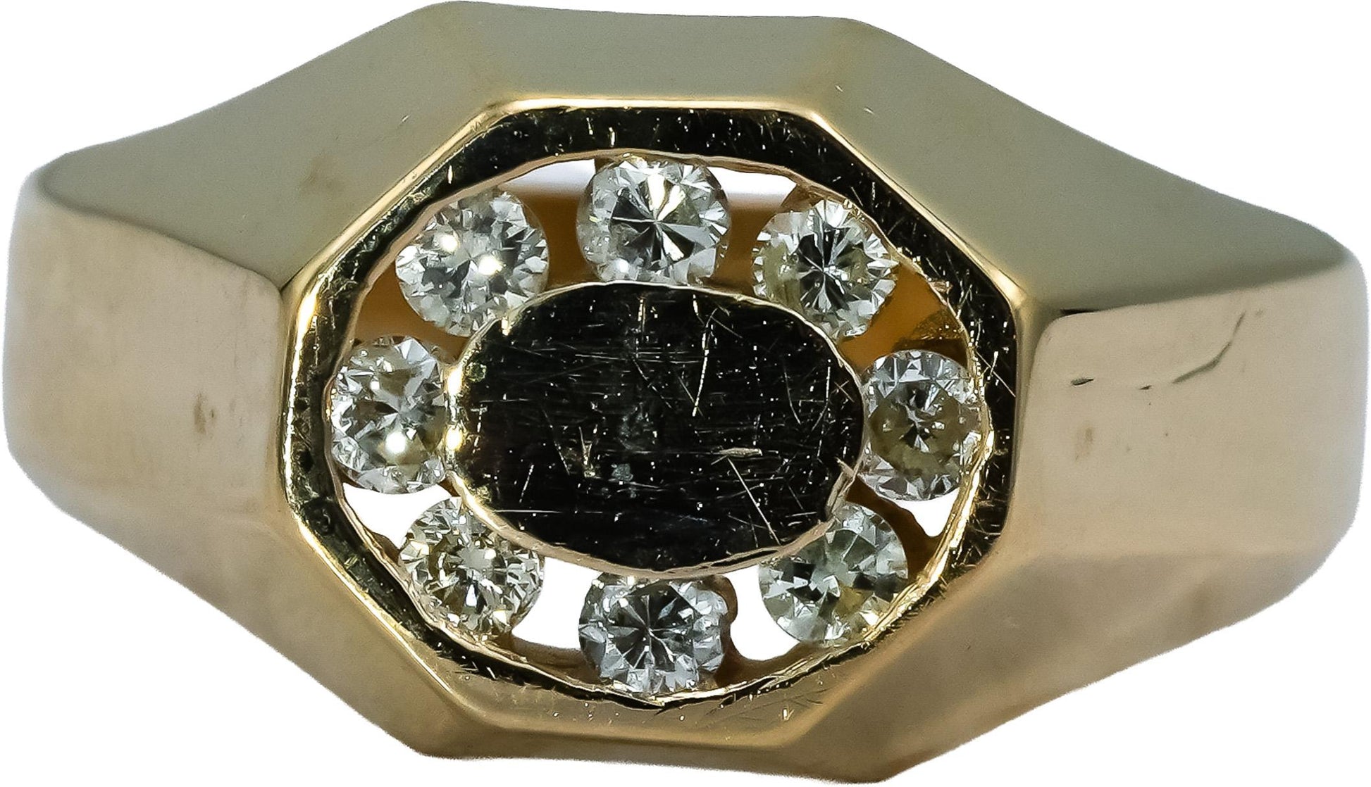 14k Yellow Gold Round Diamond Men's Ring 0.33CT Size 9