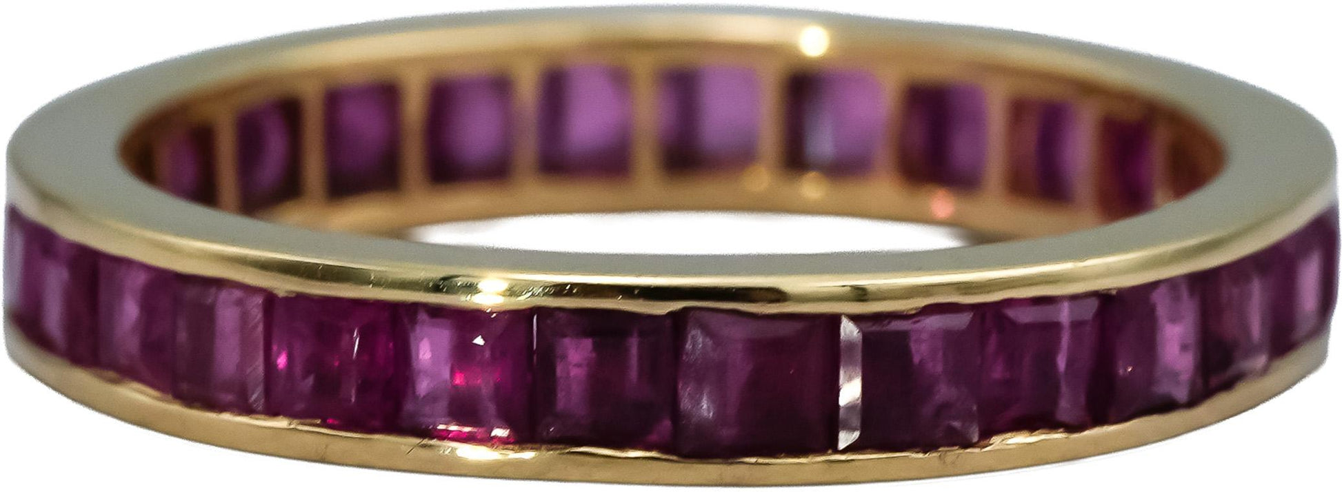 14k Yellow Gold Channel Set Ruby Eternity Band Ring 1.25CT Size 6