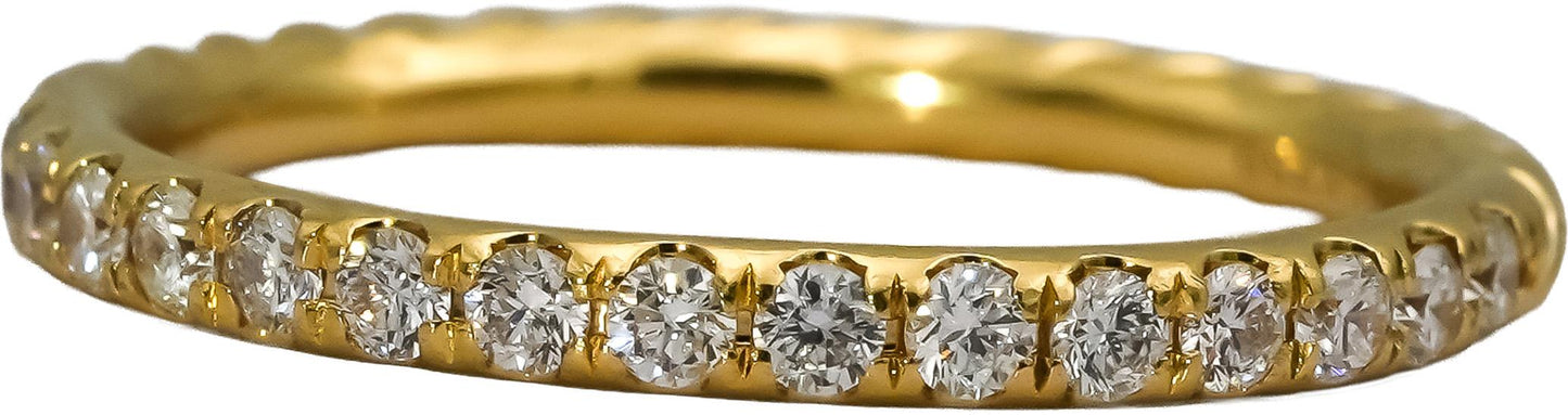 DAVID YURMAN 18k Yellow Gold VS Diamond Cable Collection Stack Ring .31CT Size 6