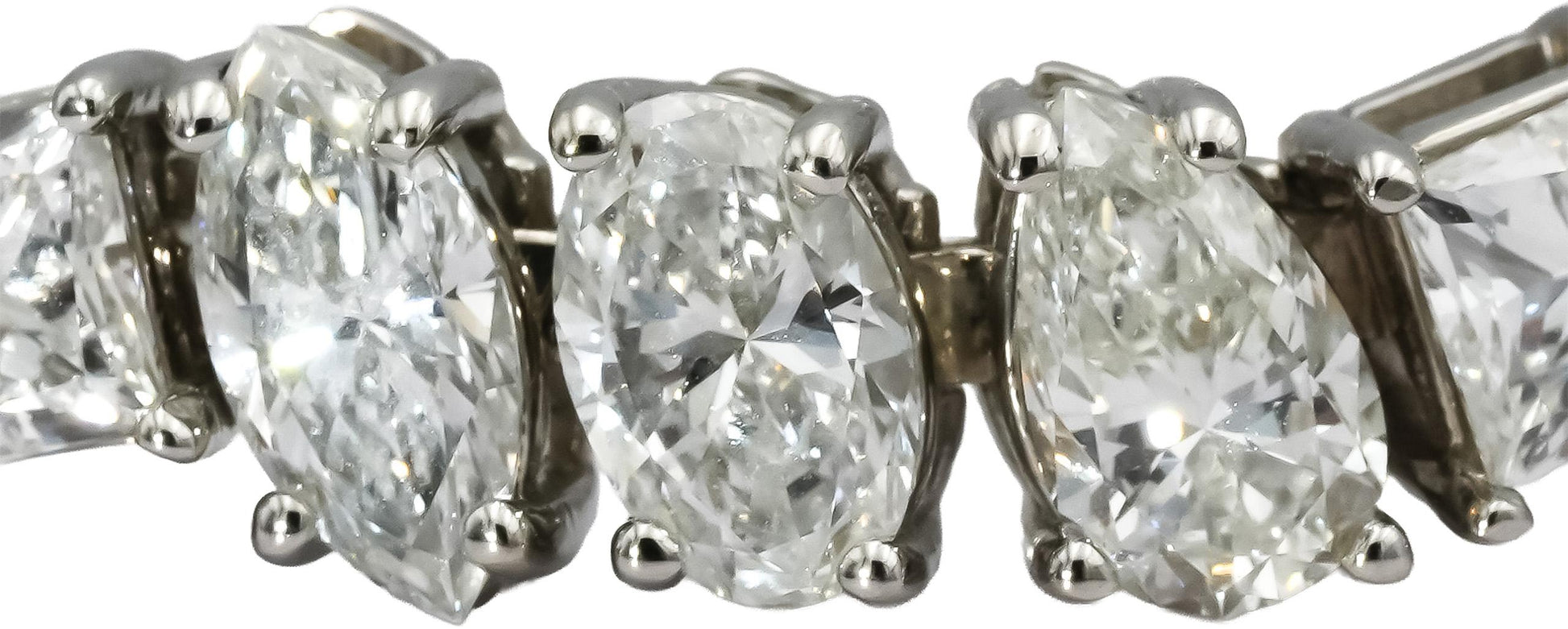 14k White Gold Mixed Cut Lab-Grown Diamond Tennis Bracelet 16.51CT