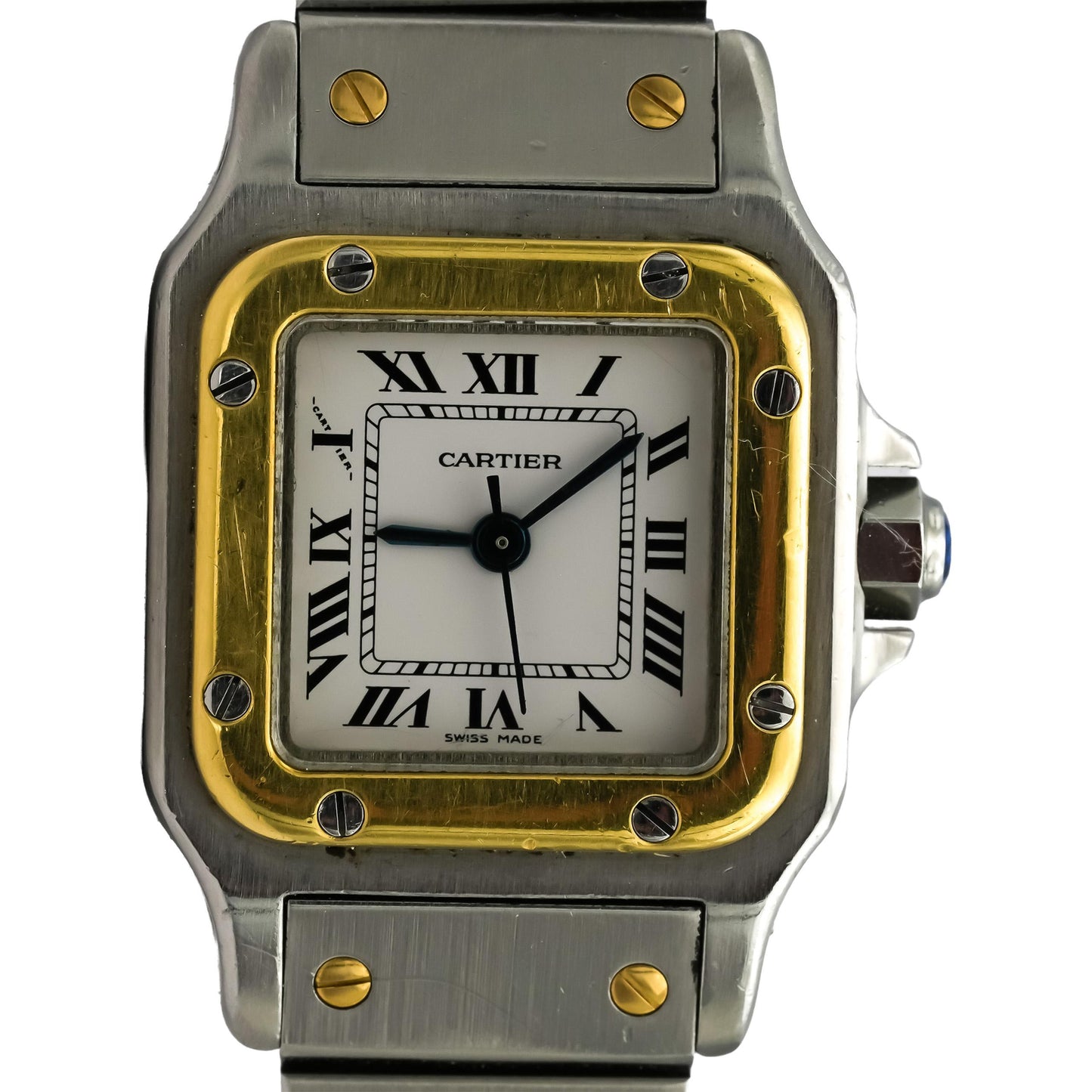 CARTIER Stainless Steel & 18k Gold Santos 24mm Quartz Ladies Watch