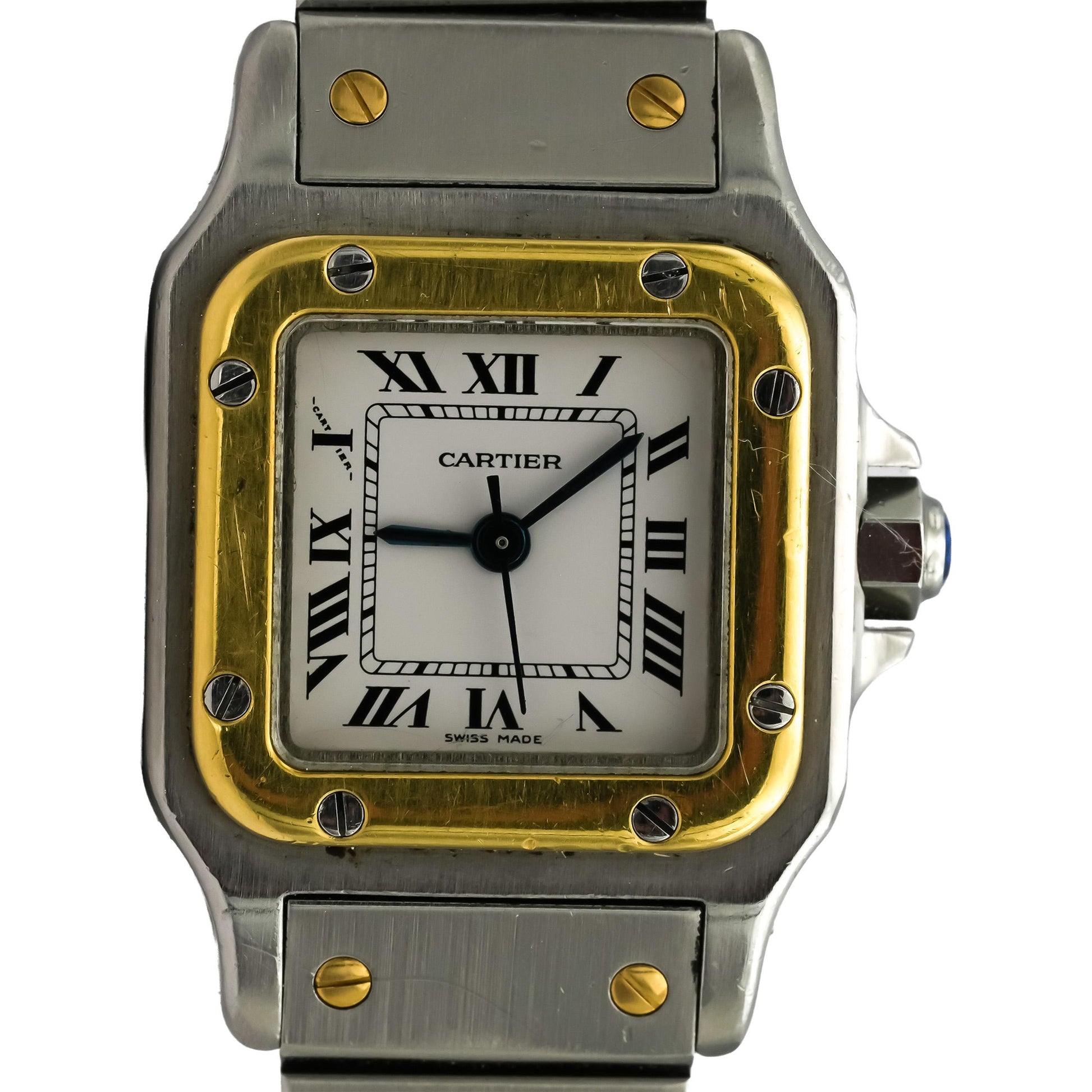 CARTIER Stainless Steel & 18k Gold Santos 24mm Quartz Ladies Watch