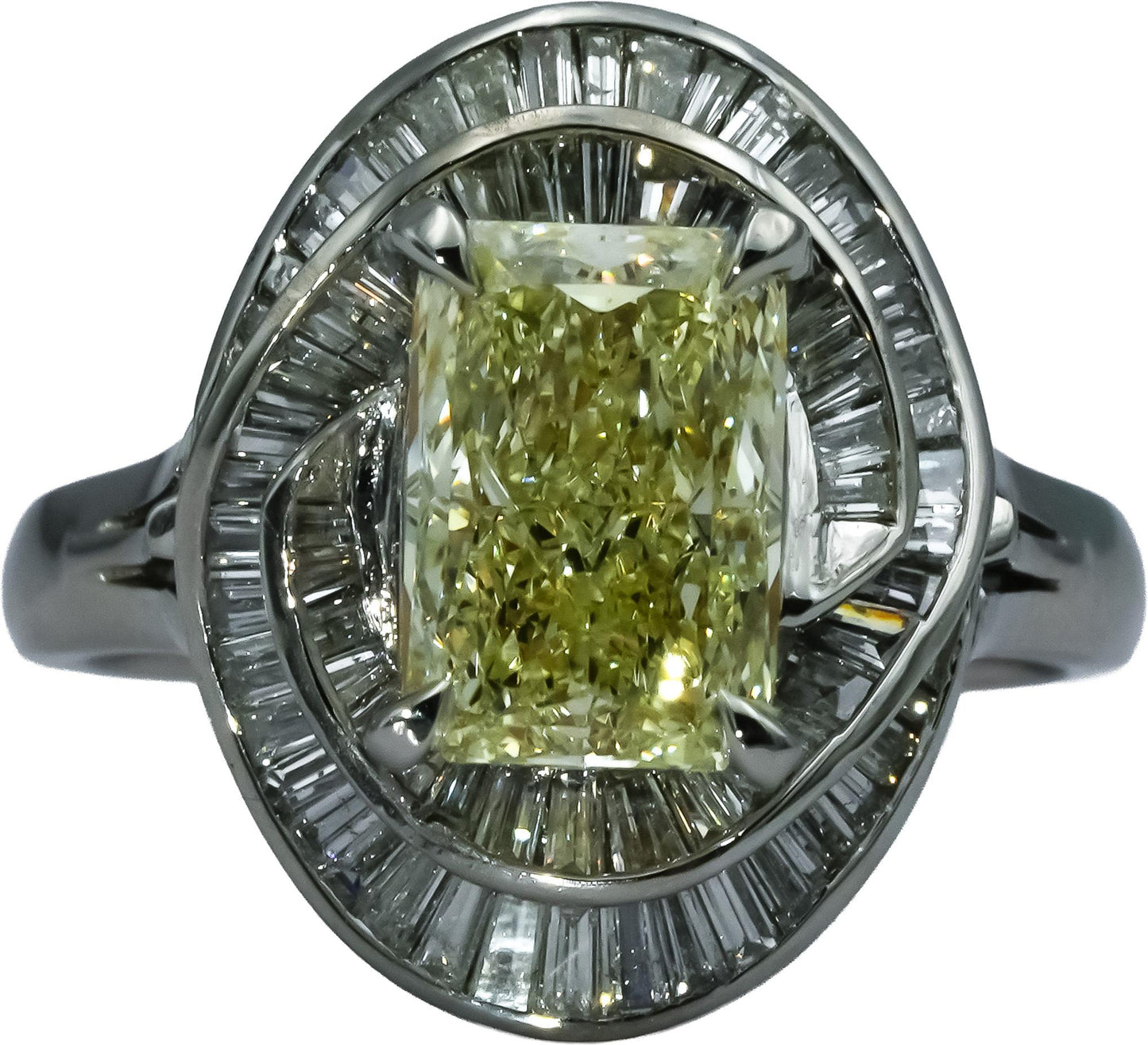 GIA Certified Platinum Diamond Engagement Ring 4.49CT w/ 3.01CT Center Size 8
