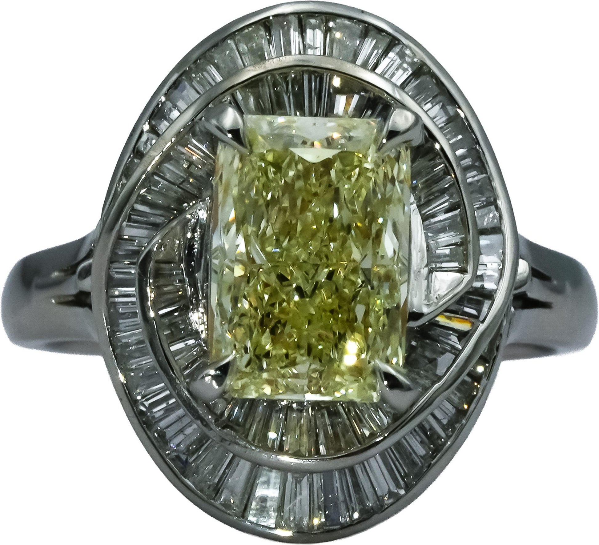 GIA Certified Platinum Diamond Engagement Ring 4.49CT w/ 3.01CT Center Size 8
