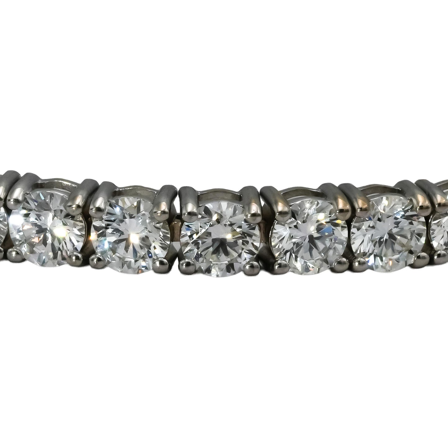 GIA 18k White Gold VS1-SI1/D-H Diamond Tennis Bracelet 13.94CT 34 Stones