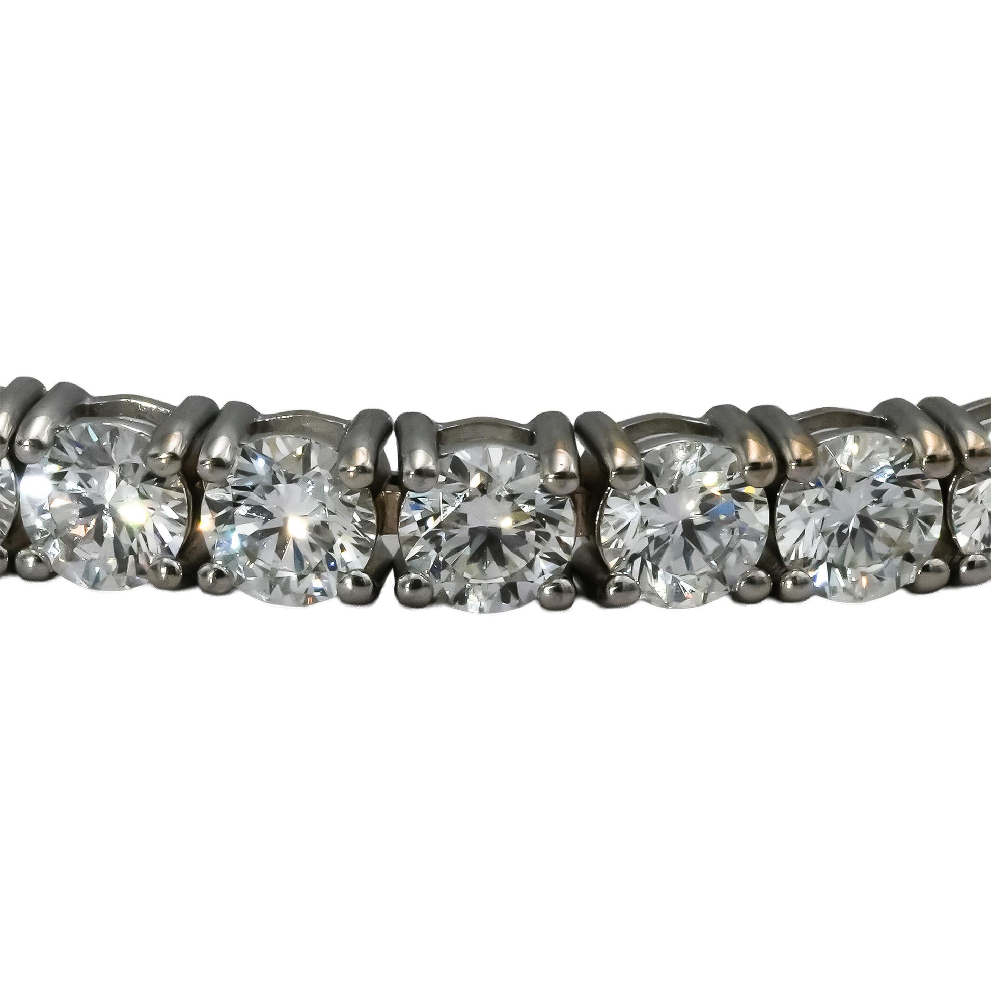 GIA 18k White Gold VS1-SI1/D-H Diamond Tennis Bracelet 13.94CT 34 Stones