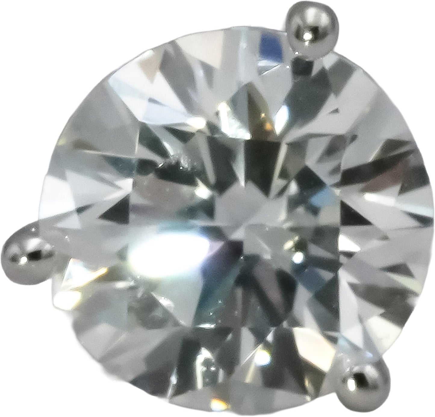14k White Gold Round Lab-Grown Diamond Martini Setting Stud Earrings 2.01CT