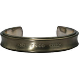 TIFFANY & CO. Sterling Silver Titanium 1837 Narrow Cuff Bracelet