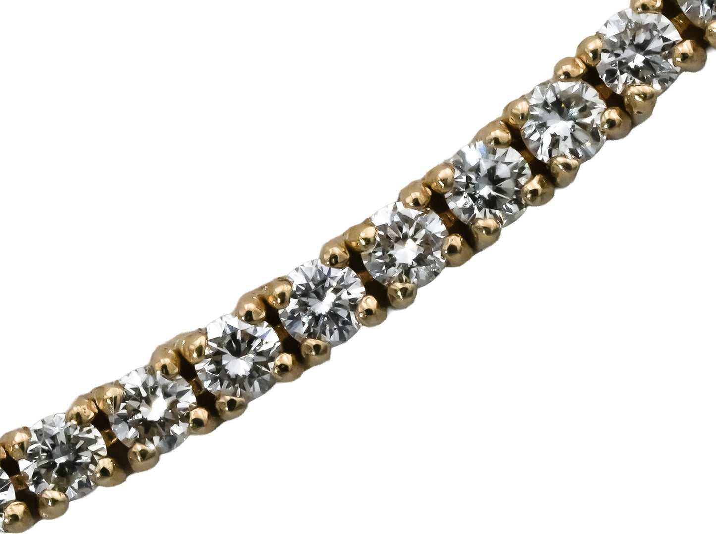 14k Yellow Gold Round Diamond Tennis Necklace 5.45CT