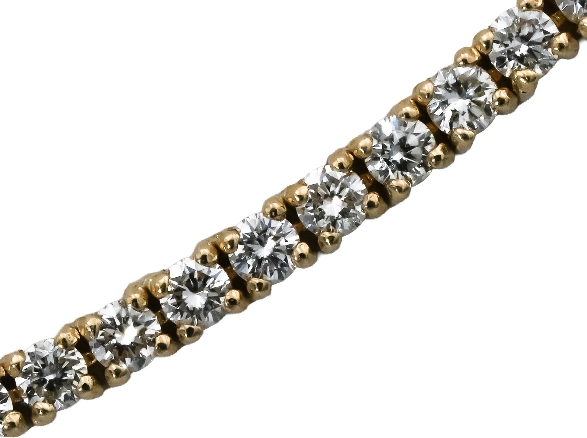 14k Yellow Gold Round Diamond Tennis Necklace 5.45CT