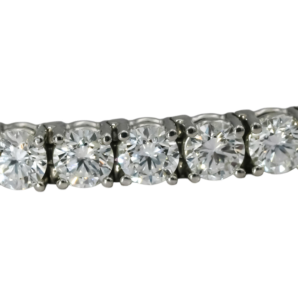 GIA Certified 14k White Gold VS1-VS2/E-F Natural Diamond Tennis Bracelet 18.96CT