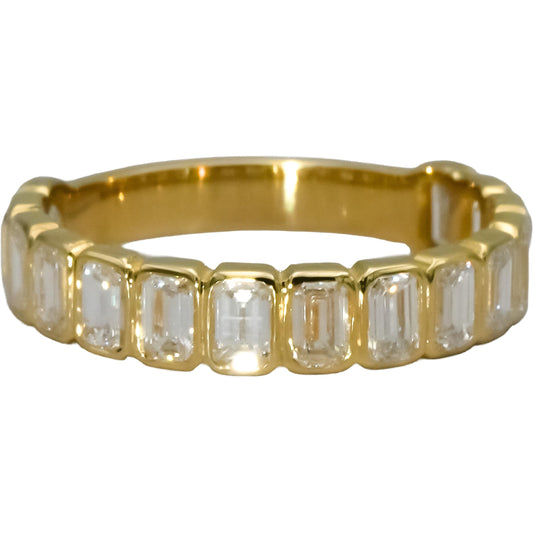 14k Yellow Gold VS Emerald Cut Diamond Band Ring 1.62CT Size 6.25