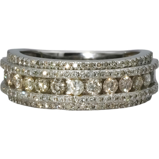 14k White Gold Round Diamond Band Ring 2.0CT Size 10
