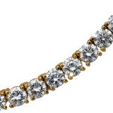 14k Yellow Gold Round VS Lab-Grown Diamond Tennis Necklace 30.45CT
