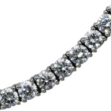 14k White Gold VVS-VS/D-F Round Lab-Grown Diamond Tennis Necklace 24.86CT